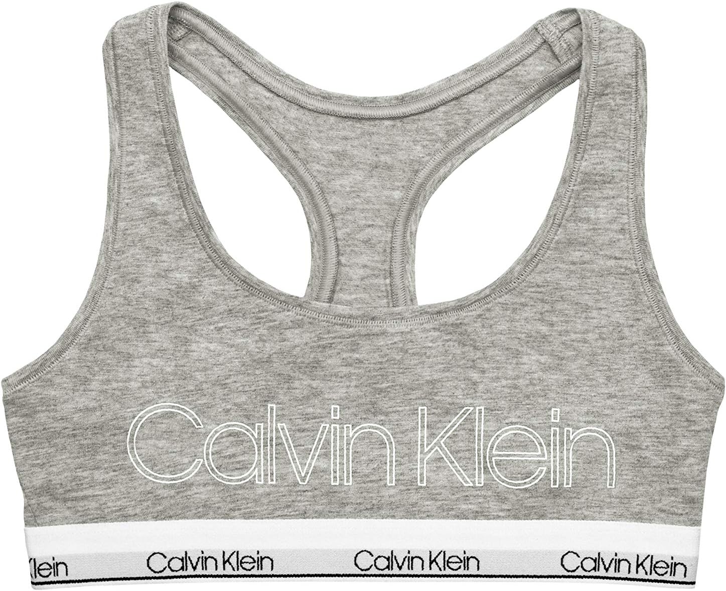 Бюстгальтер-борцовка Calvin Klein для девочек из хлопка Modern, Rib Single - Heather Grey — фото 2