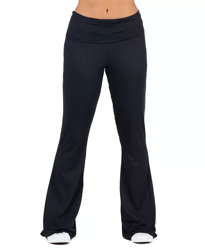 

Черные спортивные штаны с расклешенным низом и складной талией 24seven Comfort Apparel, черный