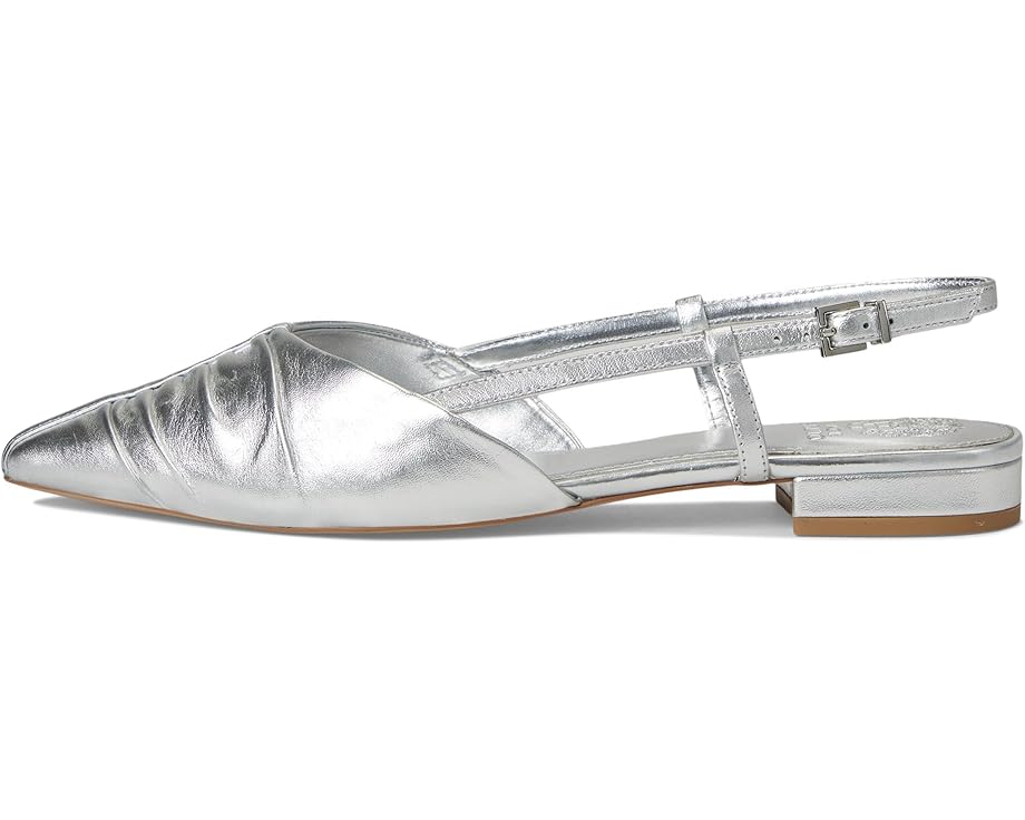Балетки Vince Camuto Agnes Bunched Toe Slingback Flat Mules, цвет Lux Silver — фото 4