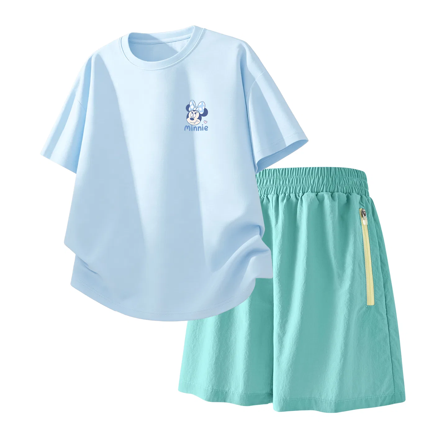 Детский спортивный костюм Casual Sportswear 2 Piece Set Disney, Di L Cute Nini K Sky Blue+Solid Color Mint Green
