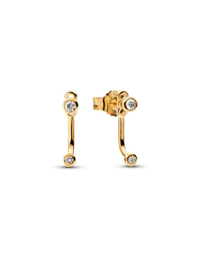 

Серьги Pandora Era Bezel Lab-Grown Diamond Ear Jacket Stud Earrings, золото