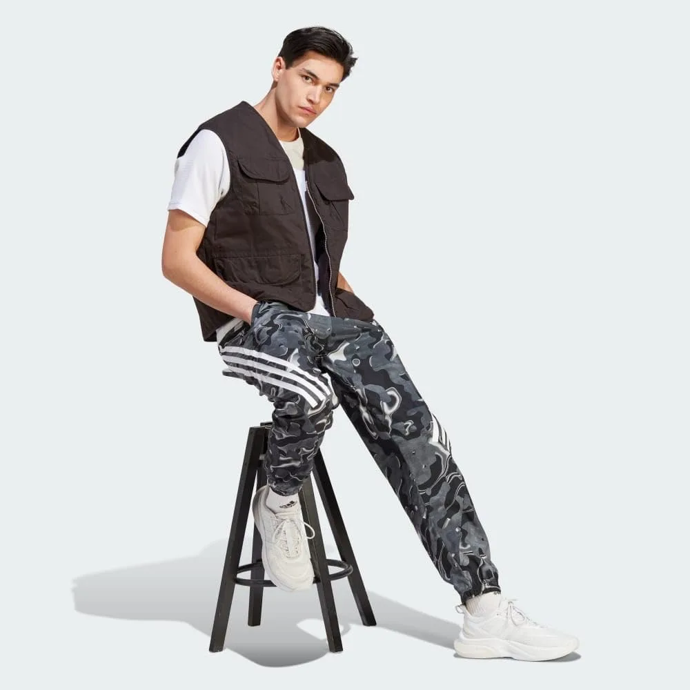 Мужские брюки Adidas Future Icon с принтом по всей поверхности, белый/черный — фото 4