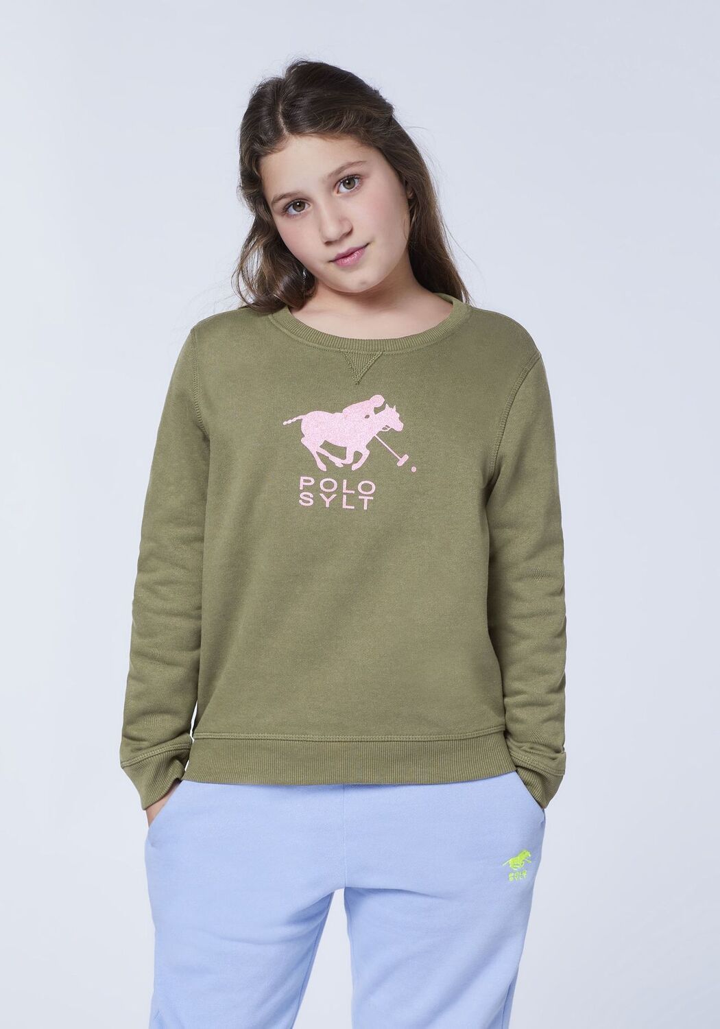 Свитер с блестящим принтом этикеток POLO SYLT, цвет Burnt Olive — фото 3