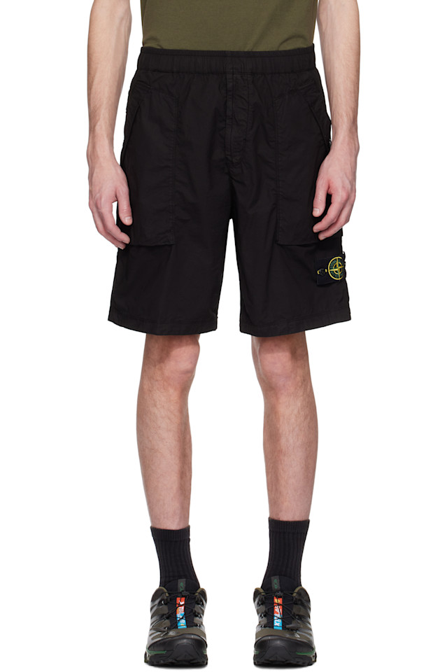 

Шорты из эластичного хлопка Tela Paracadute Stone Island, черный