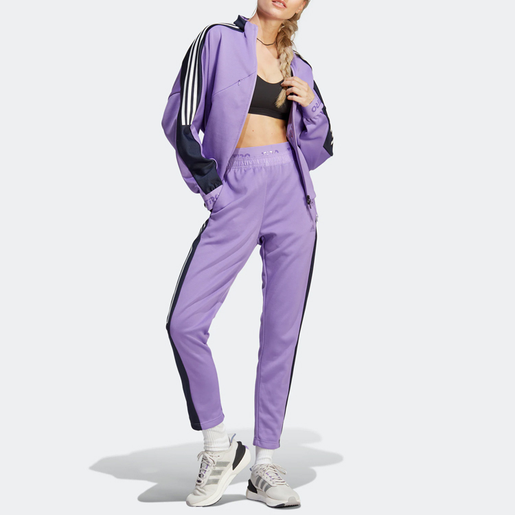 Спортивные трикотажные штаны женские фиолетовые Adidas — фото 2