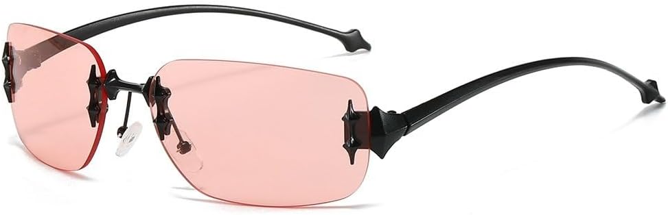 

Безободковые квадратные солнцезащитные очки черного цвета с градиентным переходом цвета, модные, в стиле панк, с металлическим оправой, защита от УФ-излучения UV400 WNCKSQ, C1