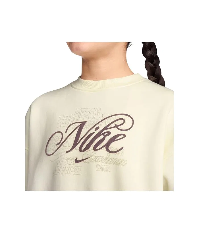 Кофта флисовая свободного кроя Sportswear Club Nike Kids, Soft Pearl — фото 3