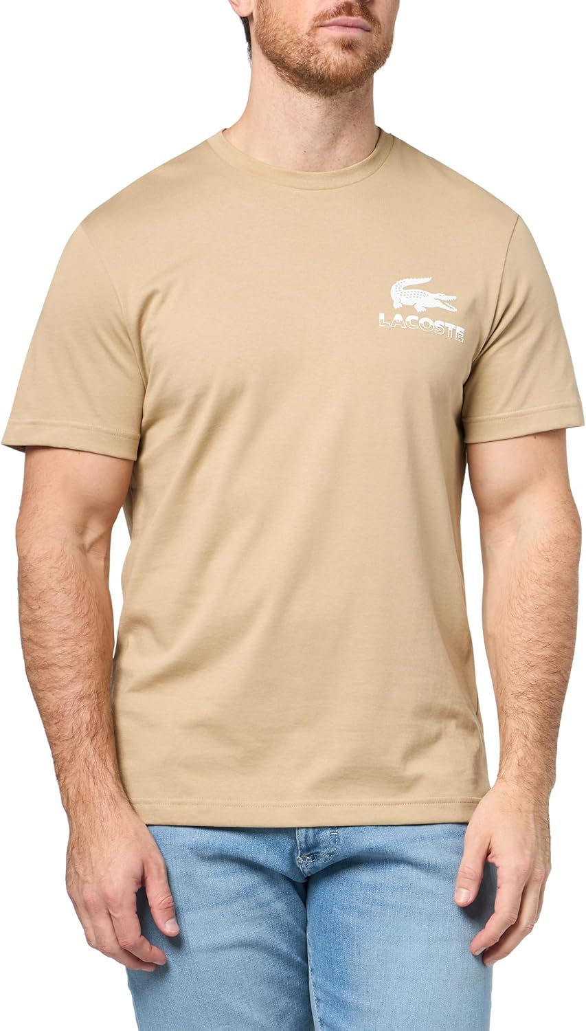 

Мужская футболка Lacoste с круглым вырезом, коротким рукавом, стандартным кроем и графикой, Viennese