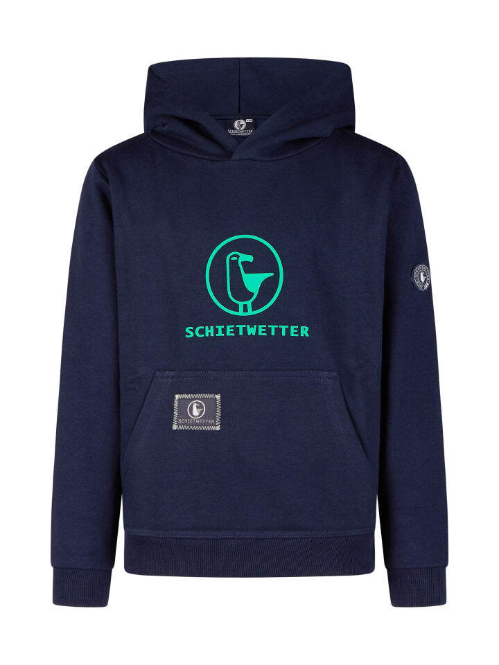 

Пуловер с капюшоном SCHIETWETTER, цвет navy/neongreen