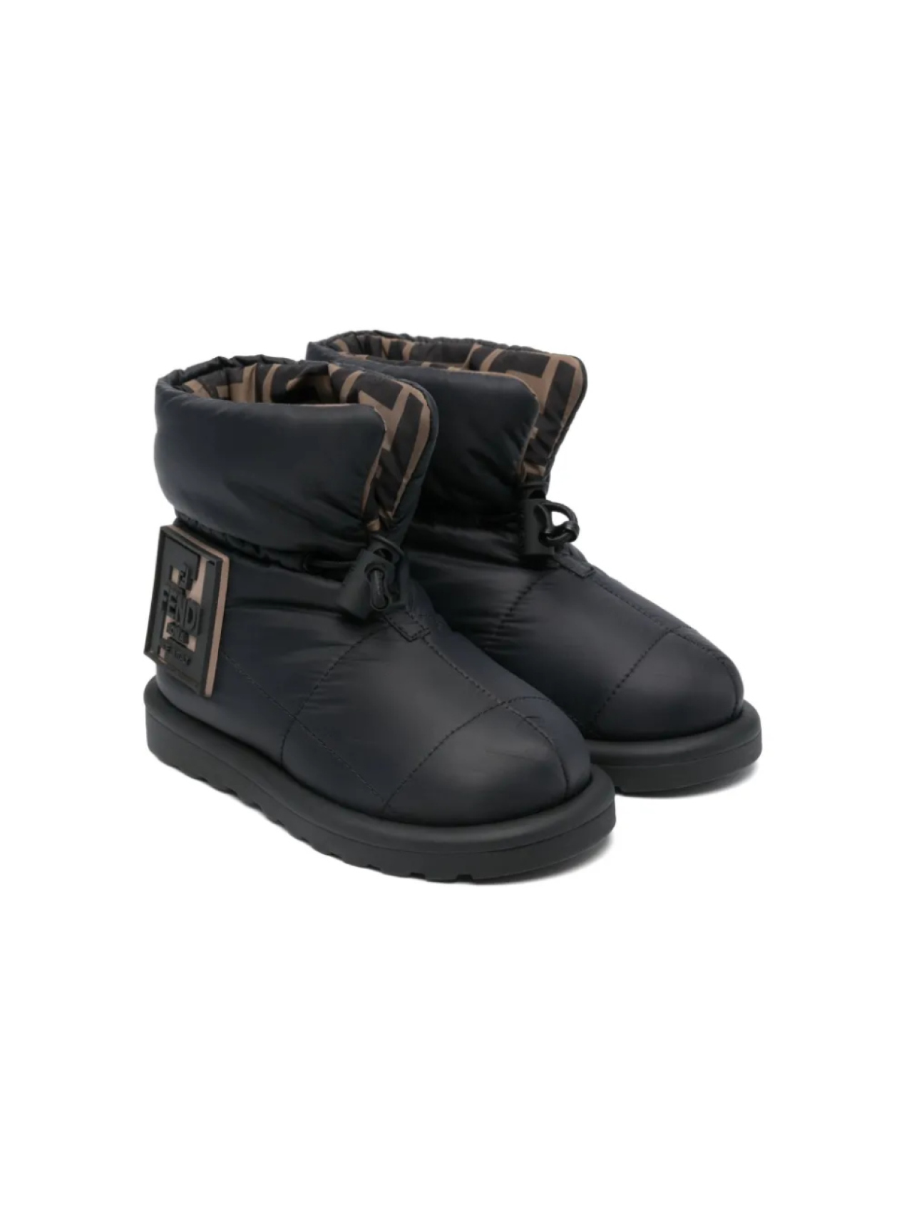 

Зимние сапоги с логотипом Fendi Kids, черный