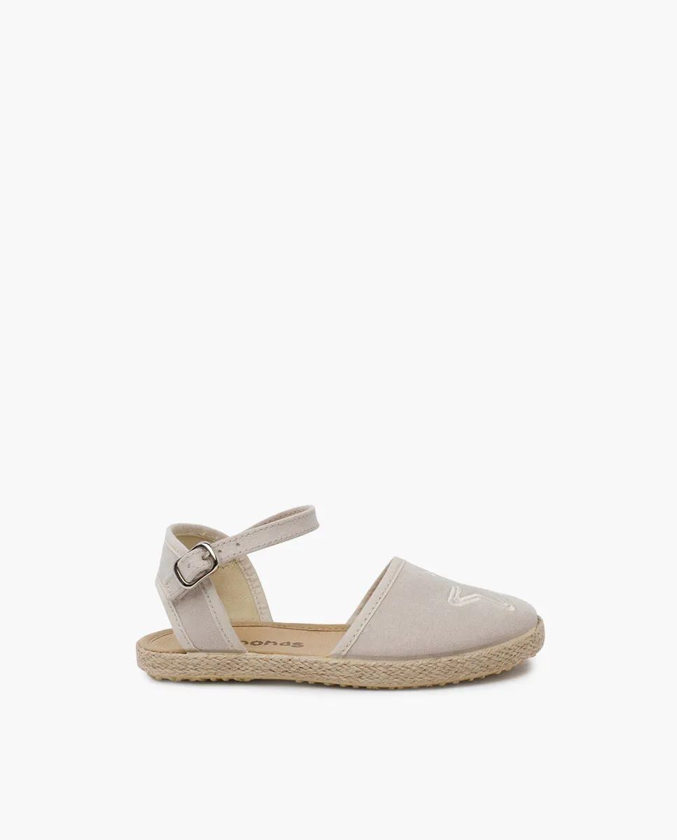 

Эспадрильи для девочек на плоской подошве с вышитыми звездами Pisamonas, цвет Crudo