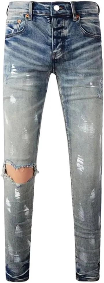 Джинсы skinny с заниженной талией, рваные, 9043
