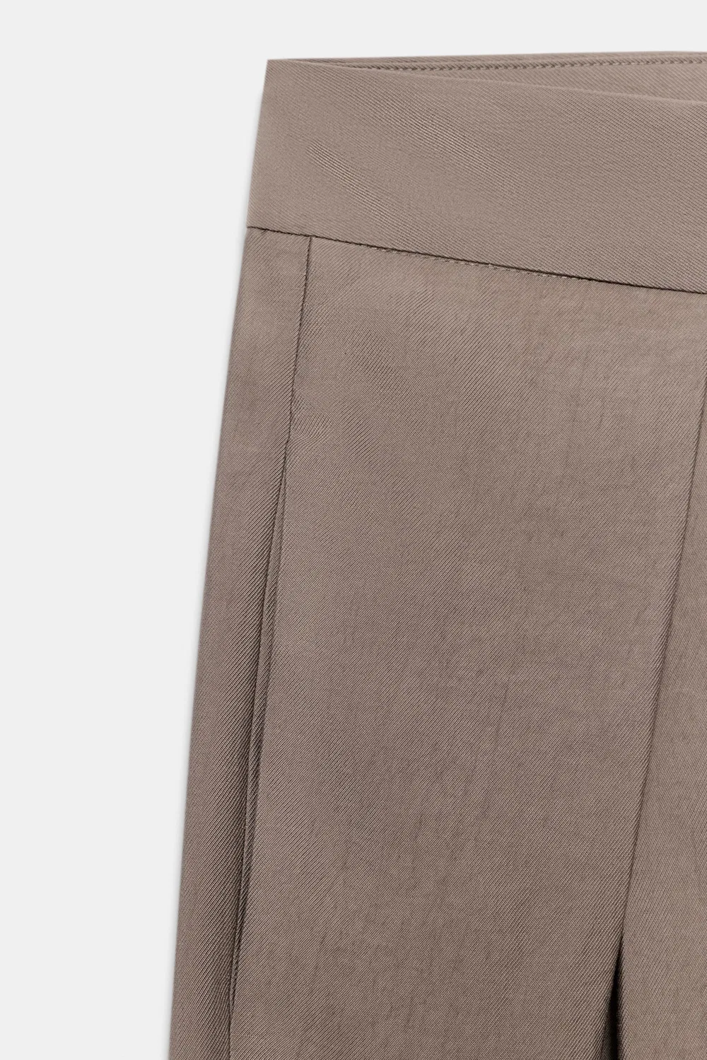 Брюки с широкими штанинами и складками из коллекции ZW ZARA, Brown/Taupe — фото 4