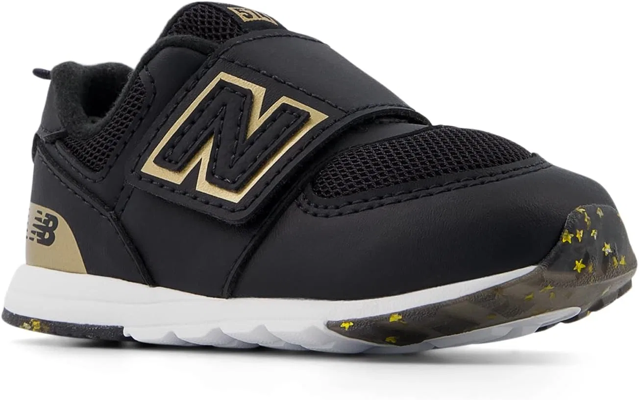 Детские кроссовки для мальчиков с липучками 574 New Balance, Black/Gold — фото 2