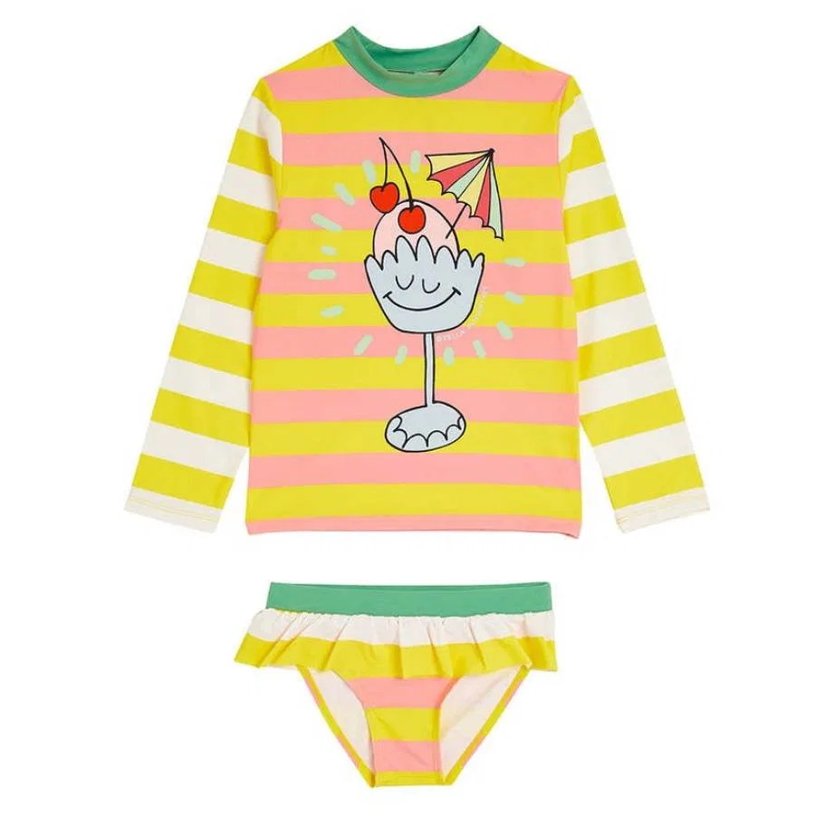 Детский купальный комплект из двух предметов Striped Summer Cocktail Stella McCartney, Giallo Rosa
