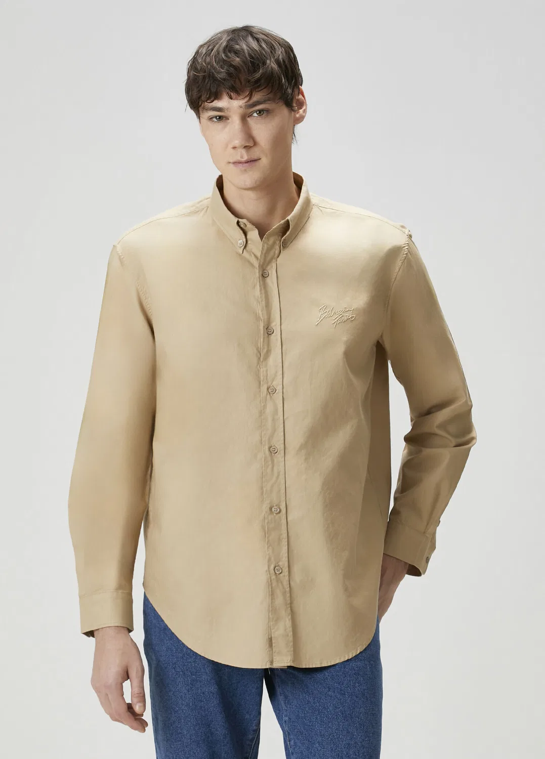 Рубашка Balmain, табачный