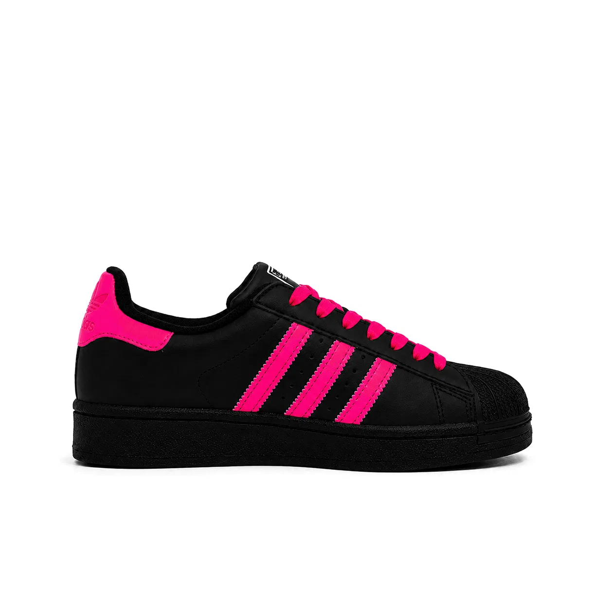 Детские кроссовки кожаные Superstar 2 Black and Pink Cat Paw Adidas Originals, Rose Pink — фото 4