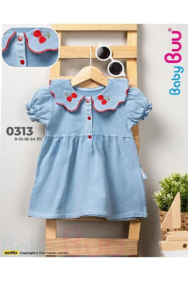 Детское платье для девочек хлопковое Baby Buu, Blue — фото 3