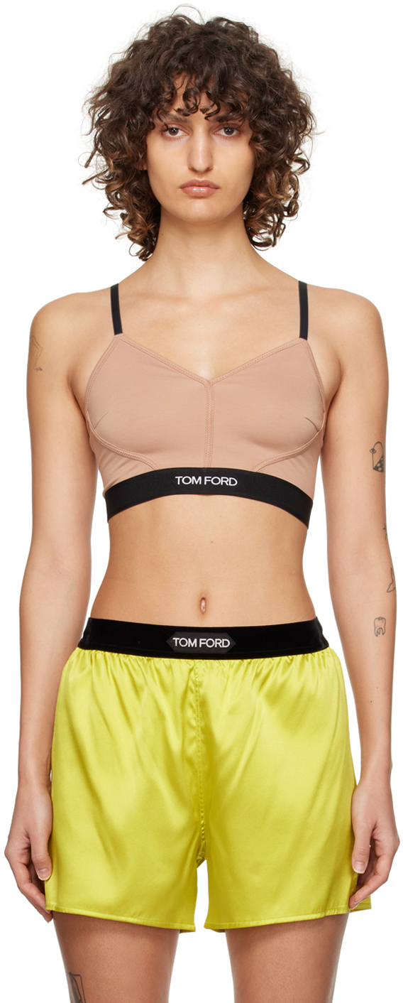 

Коричневая фирменная майка TOM FORD