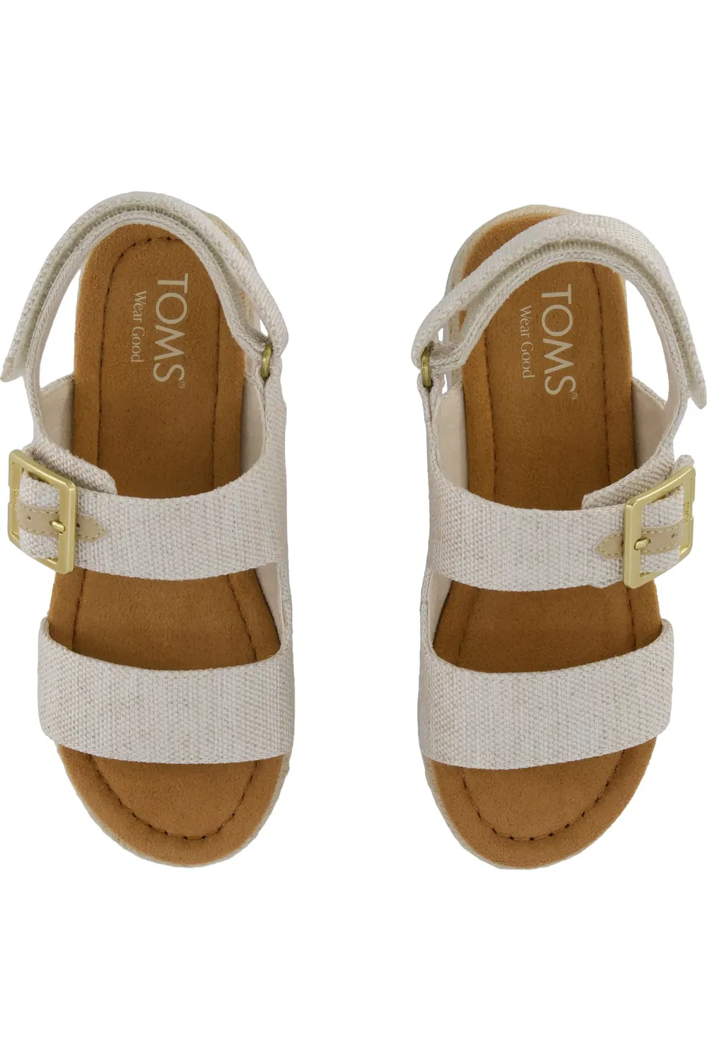 Сандалии детские на платформе Giana TOMS, Natural — фото 3