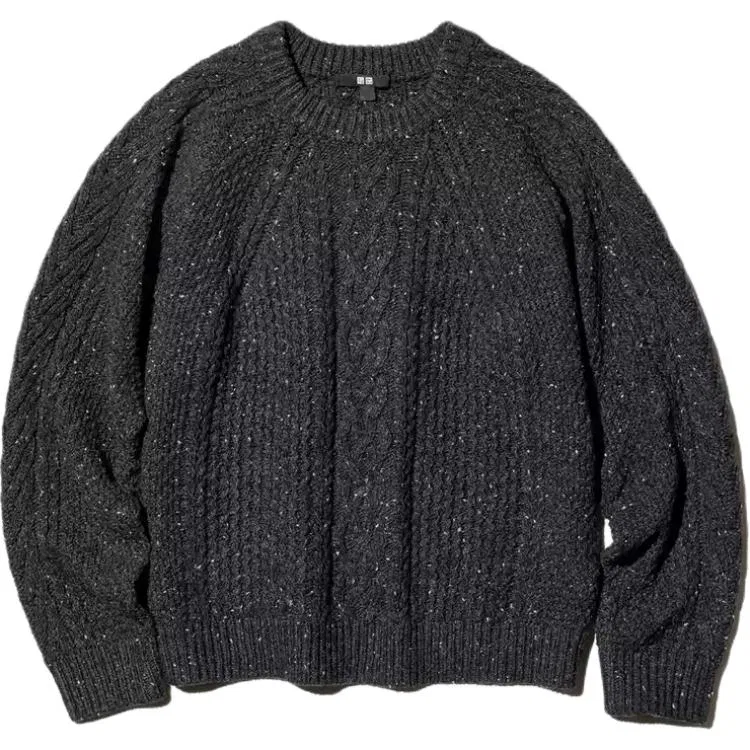 Женский свитер с круглым вырезом Dark Gray UNIQLO, Темно-серый