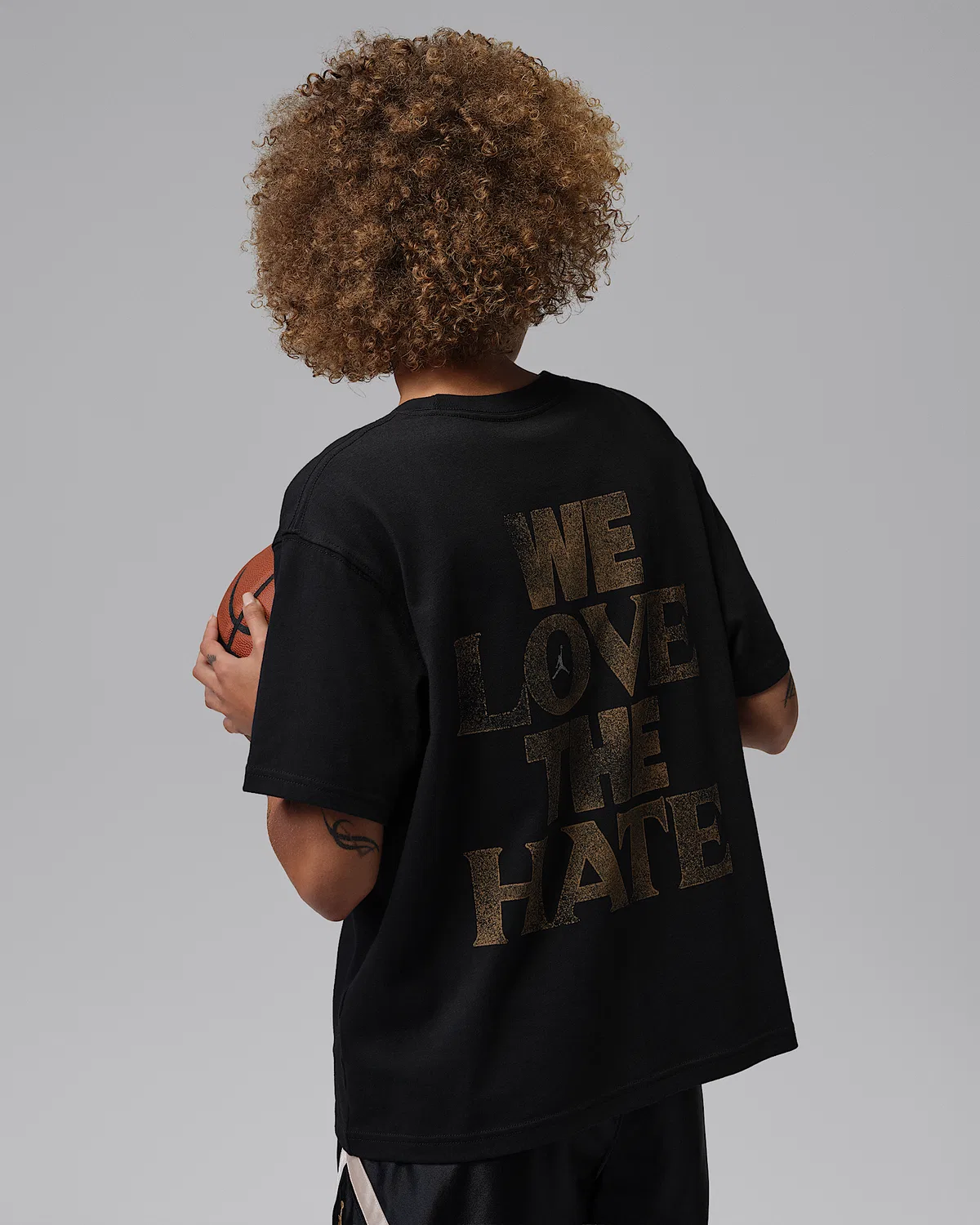 Женская футболка Dri-FIT с принтом Jordan Sport, Black/Metallic Gold/White