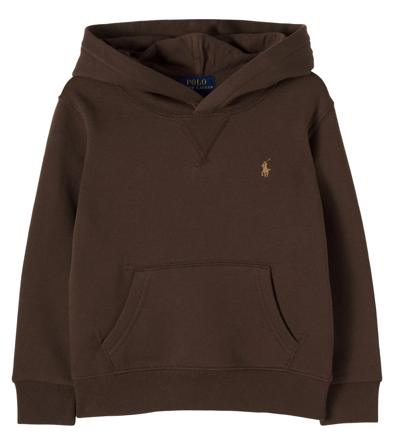 Худи хлопковое с капюшоном Polo Ralph Lauren Kids, коричневый