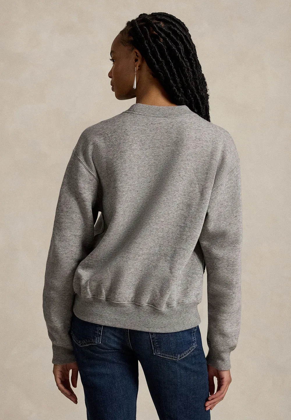 Свитшот с круглым вырезом и изображением медведя поло Polo Ralph Lauren, Dark Vintage Heather — фото 3