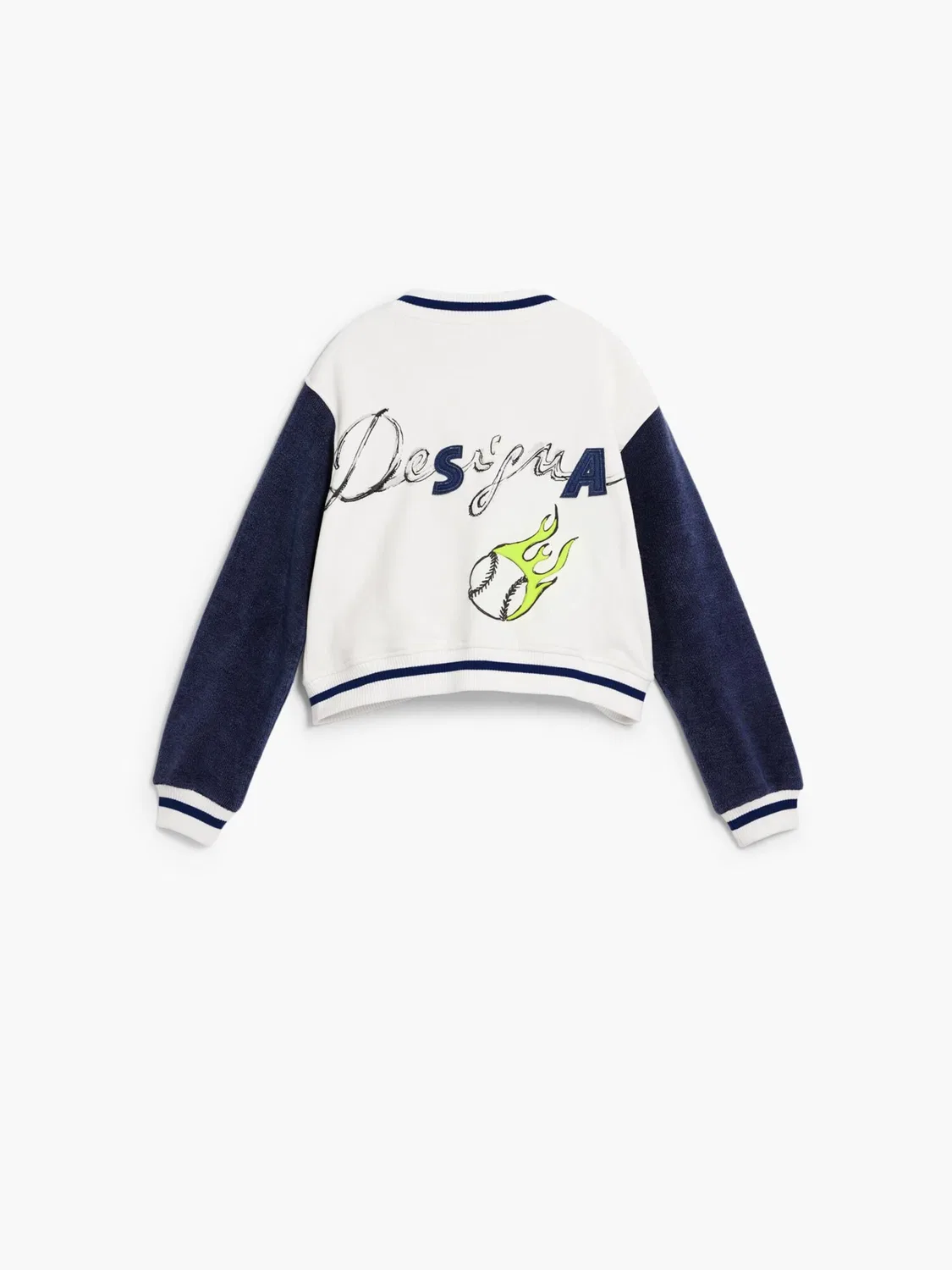 Худи на молнии Desigual белого цвета — фото 2