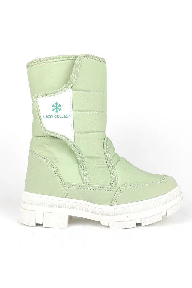 Детские снежные ботинки для девочек водонепроницаемые K20 thermal waterproof velcro girl's snow boots Zerenyus, Green — фото 2