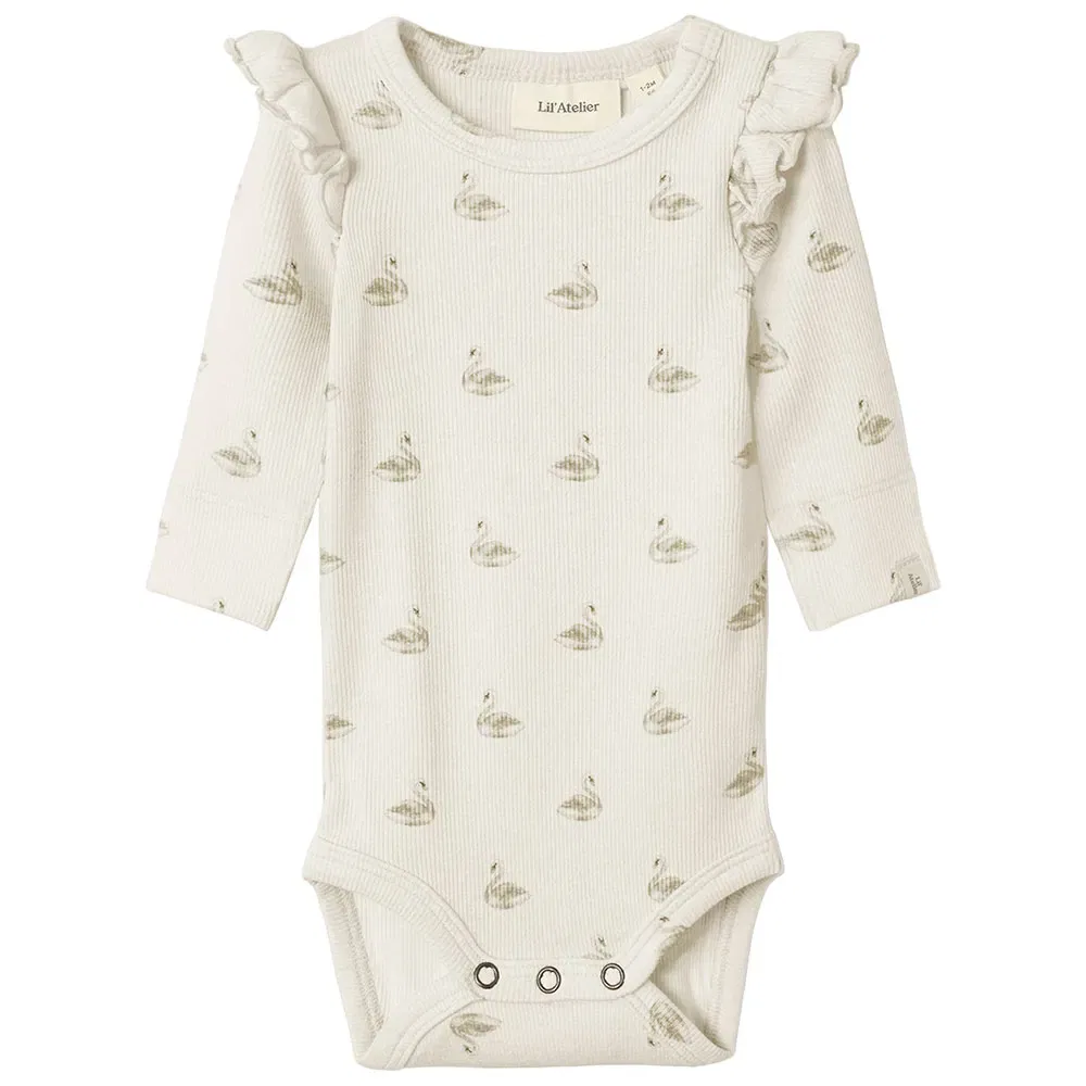 Боди с длинными рукавами Name It Gavo Eko Slim LilAtelier, бежевый
