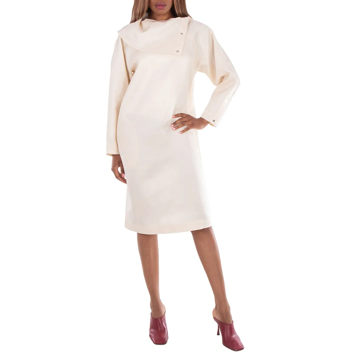 Платье с застежкой на кнопки Snap-Button Dress Burberry, Cream