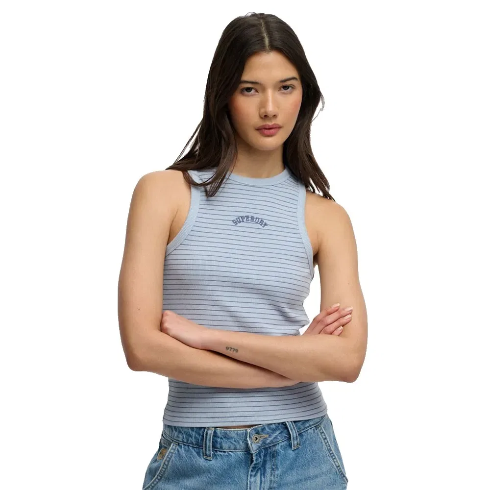 Женская безрукавка с принтом Essential Logo Stripe Racer Superdry, Blue