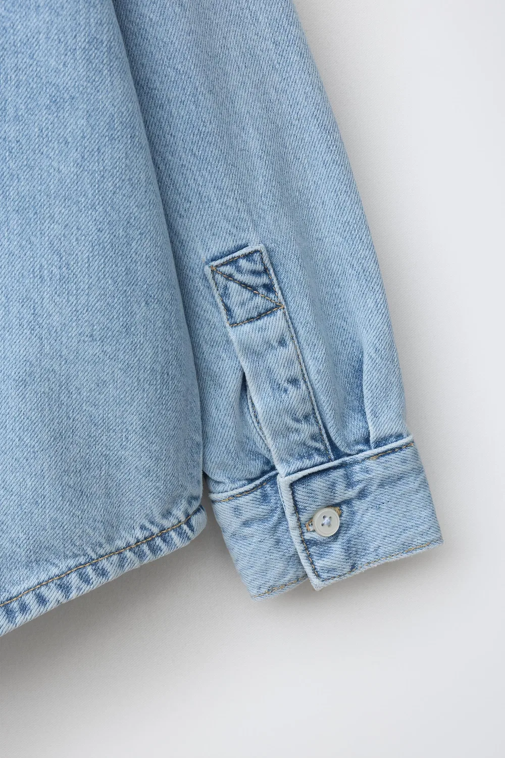 Джинсовая рубашка ZARA, Blue — фото 4