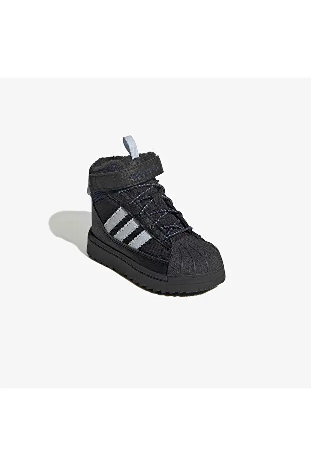 Детские ботинки для девочек с принтом Superstar winter trek baby Adidas, Black — фото 2