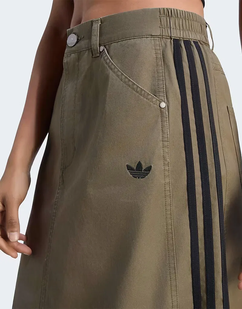 Юбка Adidas Originals Parachute, оливковый — фото 4