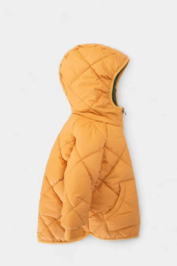 Детское пальто для мальчиков с капюшоном Care Midimod, Hardal — фото 4