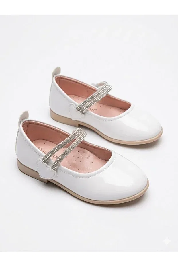 Детские балетки для девочек с ортопедической стелькой Patik Bebe, White