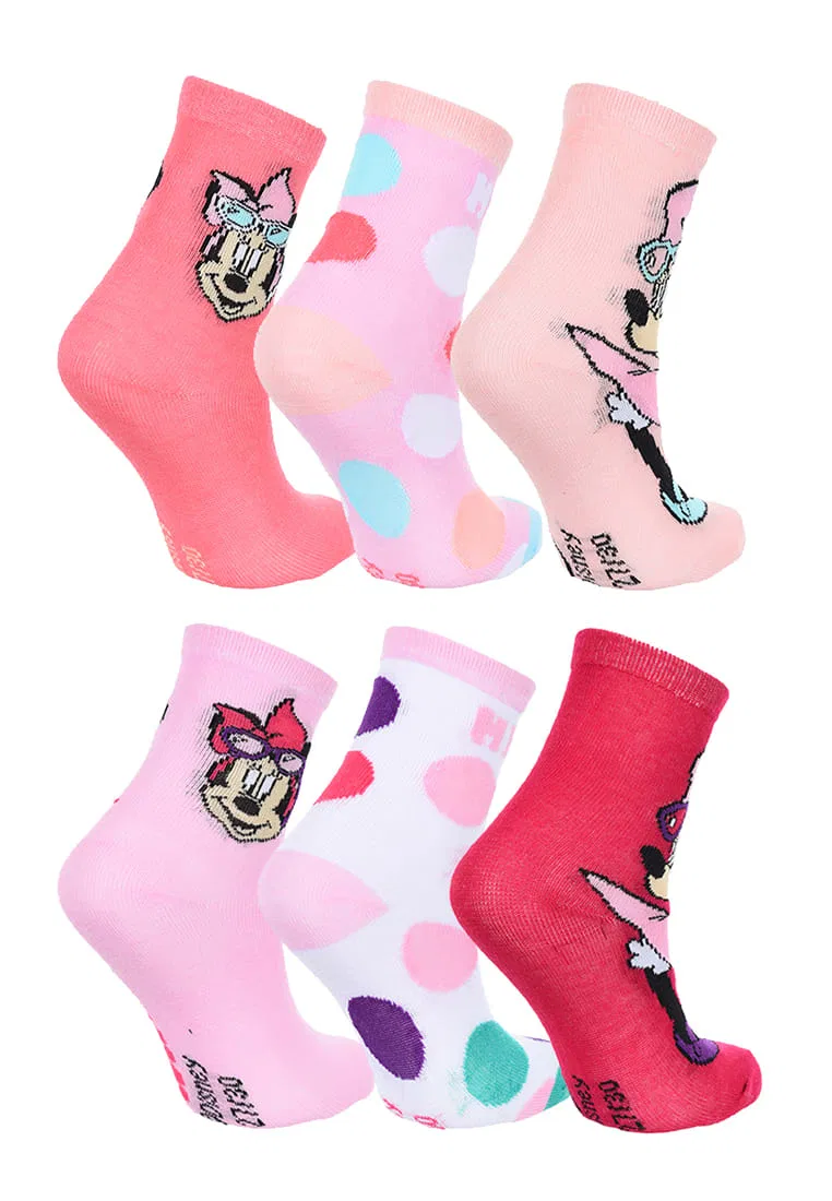 Носки детские, 6 пар, Disney Minnie Mouse, разноцветный — фото 2
