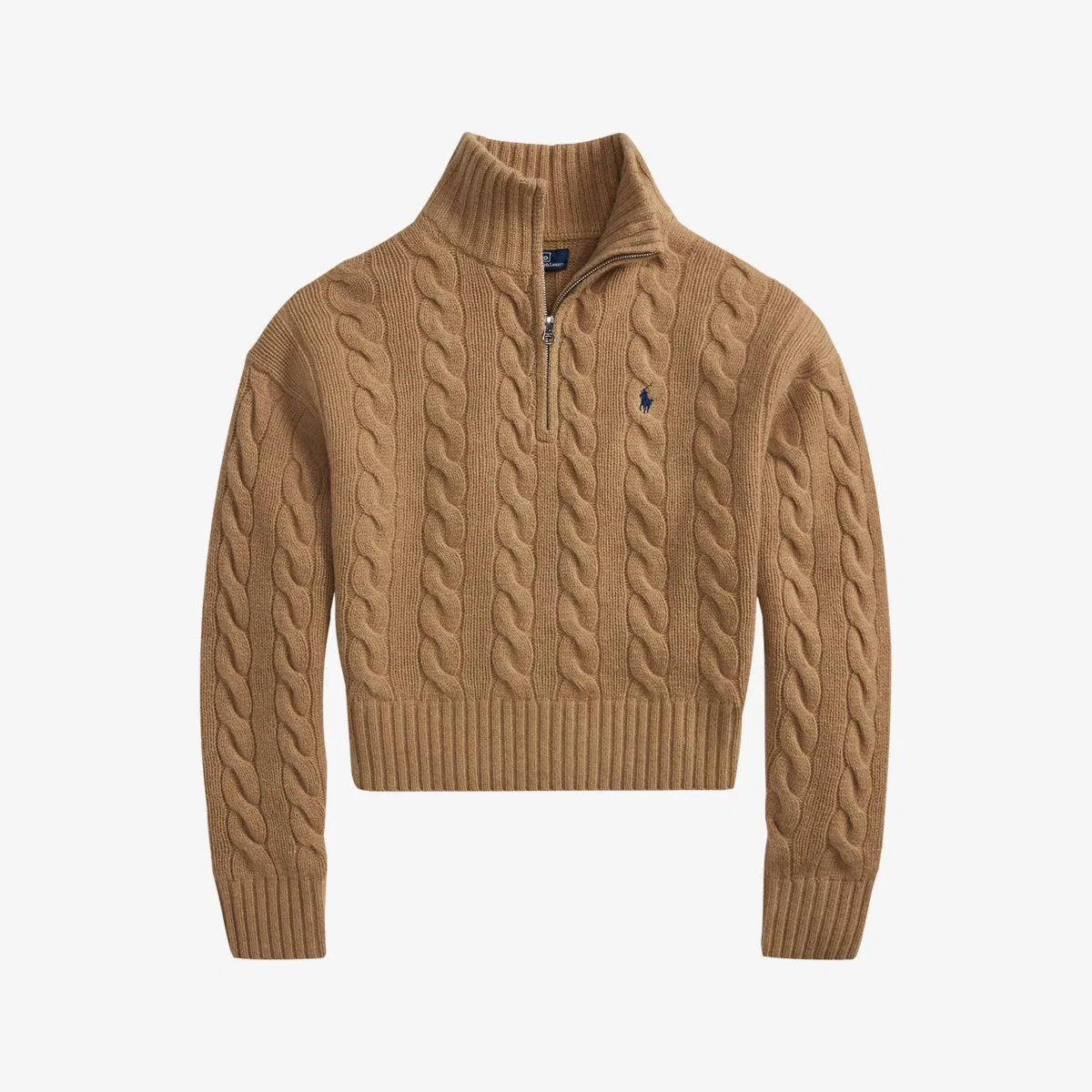 Свитер крупной вязки из шерсти и кашемира с вышивкой логотипа бренда Polo Ralph Lauren