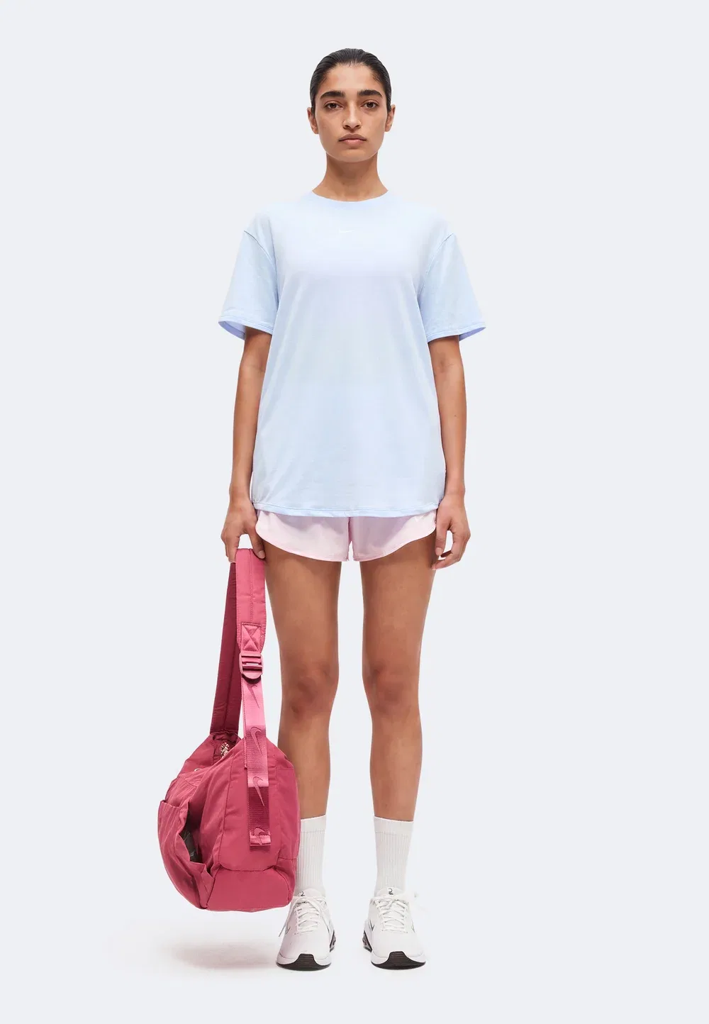Одна свободная спортивная футболка Nike Performance, Hydrogen Blue/White — фото 2