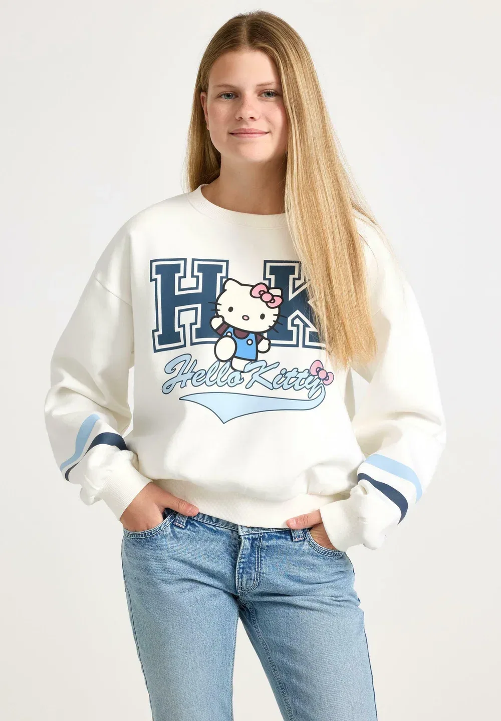 Толстовка Hello Kitty с начесом внутри - толстовка Lindex, Off White