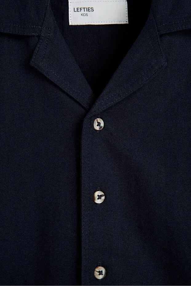Детская рубашка для мальчиков с коротким рукавом Lefties, Navy Blue — фото 3