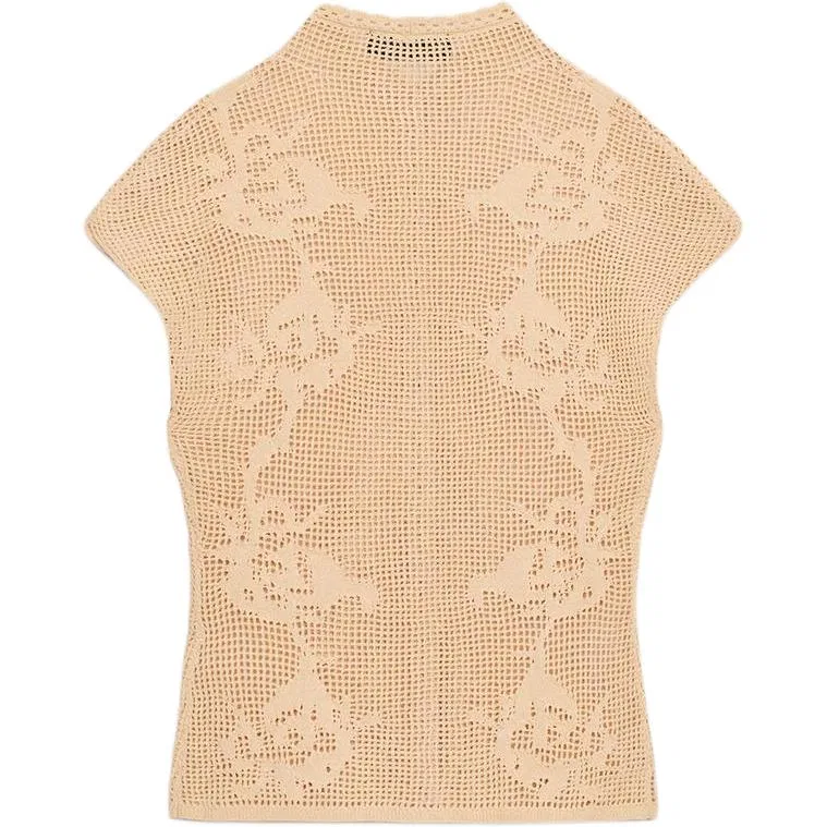 Женский вязаный свитер с круглым вырезом Light Pink ZARA, Light Pink — фото 3
