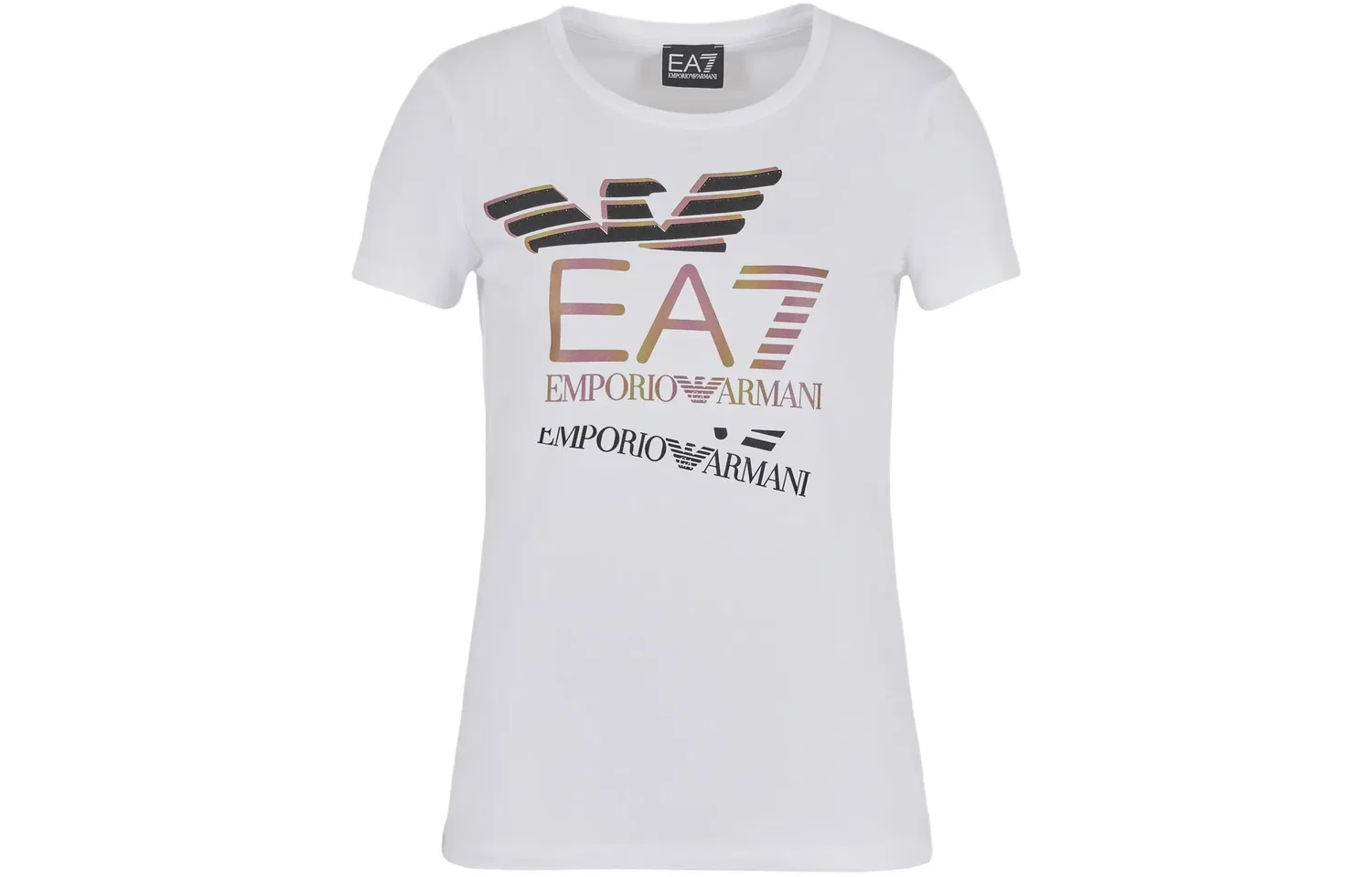 Женская футболка с логотипом EMPORIO ARMANI, Черный — фото 3