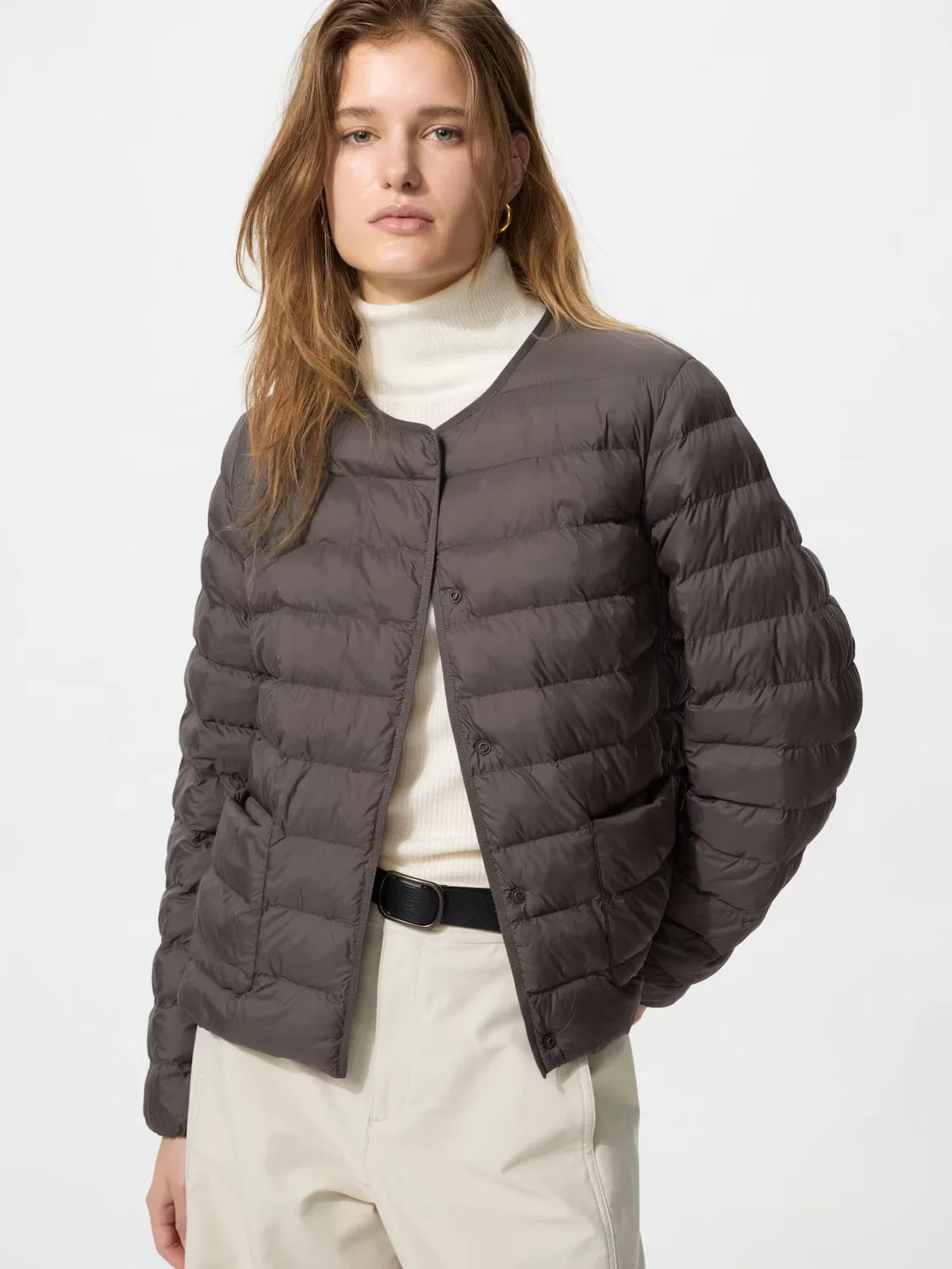 Куртка pufftech Uniqlo, компактная куртка, коричневый