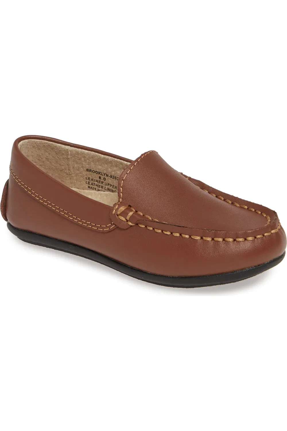 Детские туфли лоферы на плоской подошве Brooklyn Footmates, Cognac