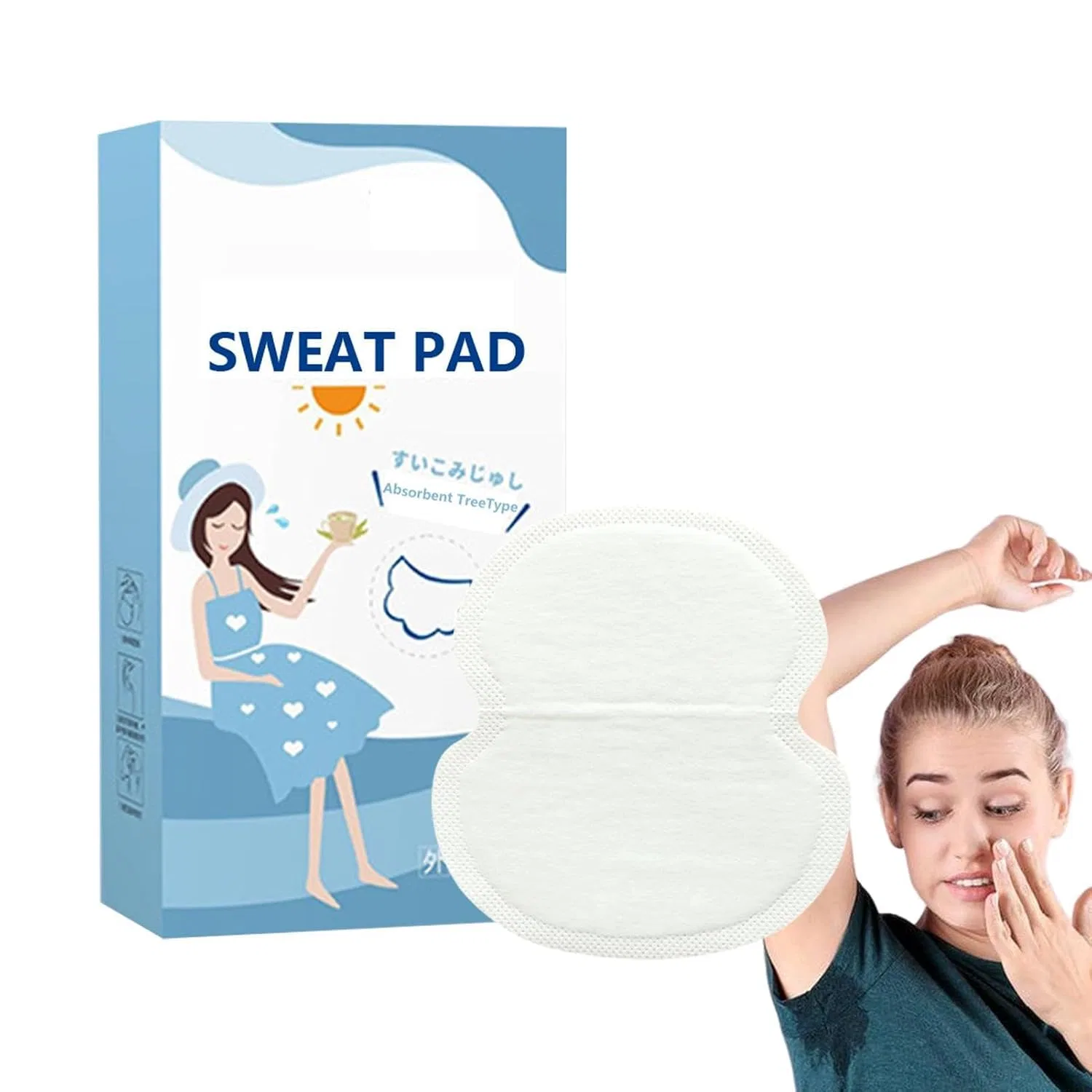 Антиперспирант подмышечные прокладки Pruojhw, 10 шт, Water absorbent resin, sweat absorbent — фото 3