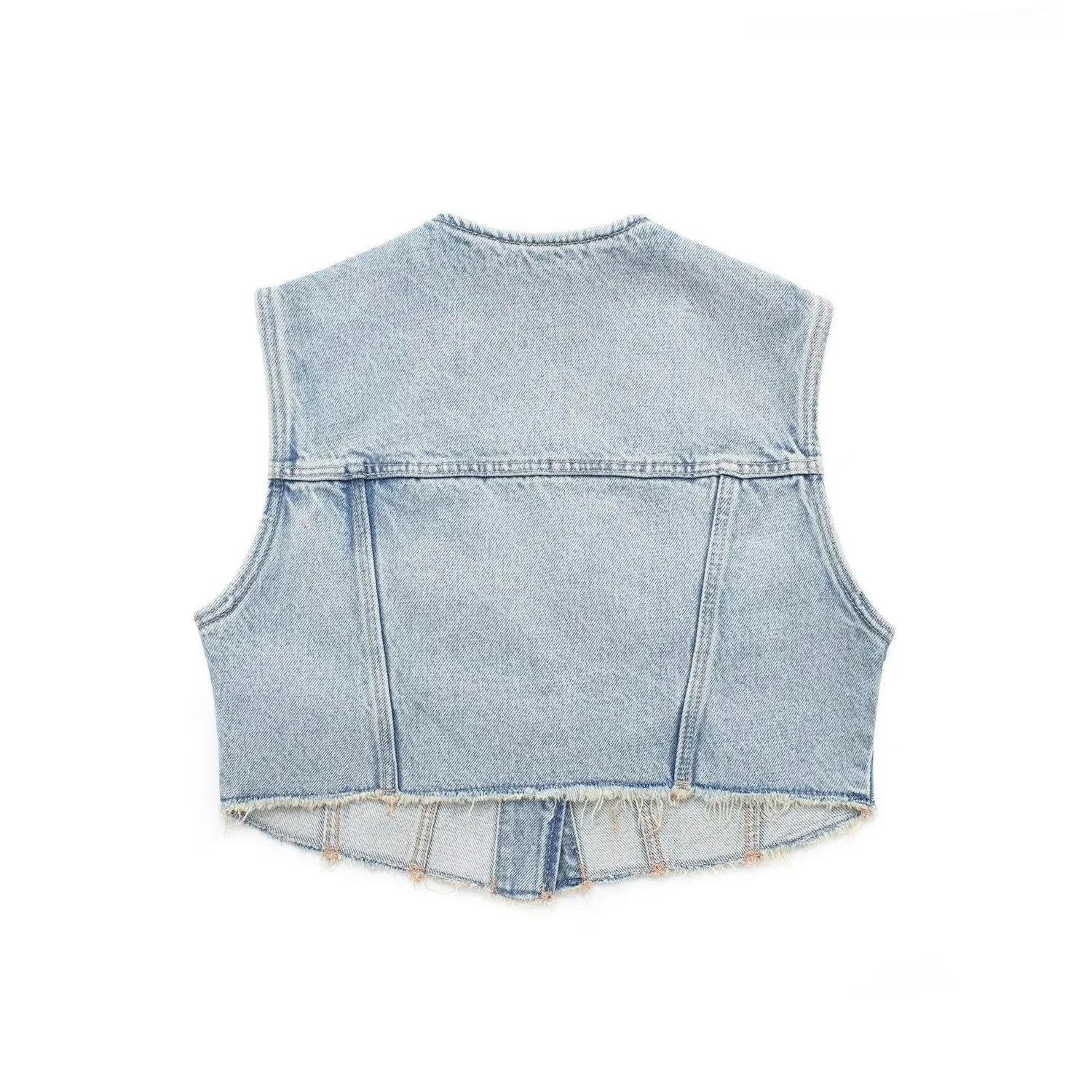 Женский джинсовый жилет без рукавов, Blu Denim — фото 4