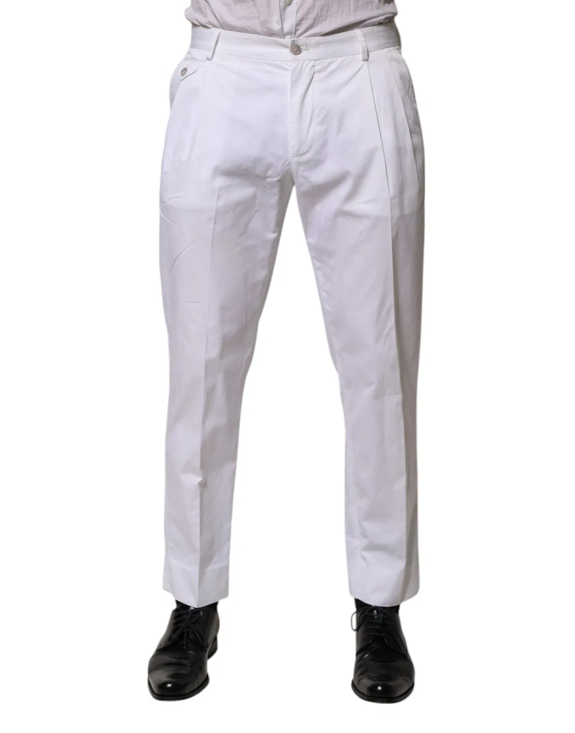 Мужские брюки зауженные Tapered pants Dolce & Gabbana, White — фото 2